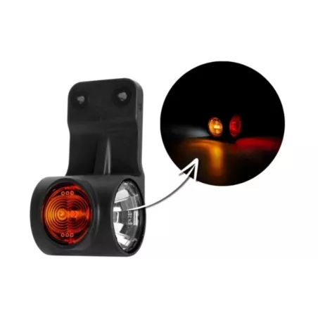Lampa Obrysowa Na Wysięgniku (LED) Biało - Pomarańczowo - Czerwony 12 / 24V Lewa