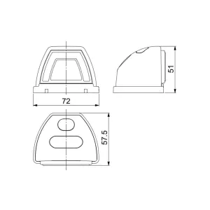 Roof Marker Light (LED) Orange 12 / 24V Universal