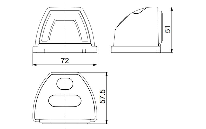 Luz de Gálibo para EL Techo (LED) Amarilla 12 / 24V Universal