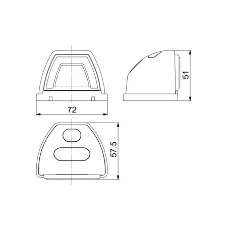 Lampa Obrysowa Narożna Dachowa (LED) Czerwona 12 / 24 V Uniwersalna