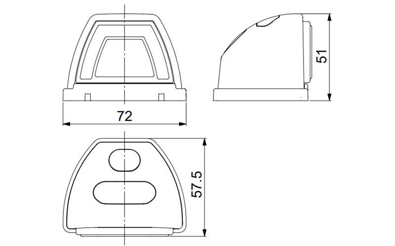 Roof Marker Light (LED) Red 12 / 24V Universal