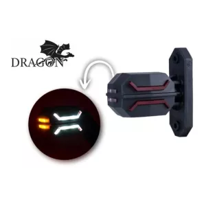 Feu de Gabarit 3-fonctions Avec Bras Court (LED) Blanc - Orange - Rouge 12 / 24V Universel