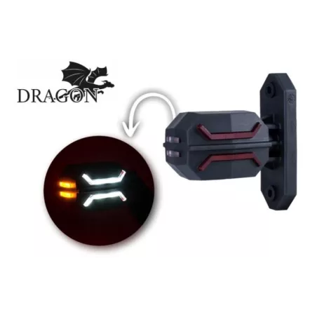 Feu de Gabarit 3-fonctions Avec Bras Court (LED) Blanc - Orange - Rouge 12 / 24V Universel