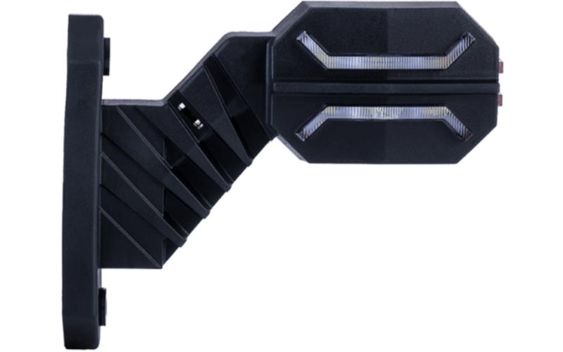 Feu de Gabarit à Trois Fonctions Sur Un Bras Court Diagonal (LED) Blanc - Orange - Rouge 12 / 24V Droit