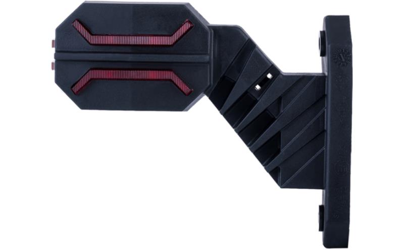 Luz de Gálibo de Triple Función con Un Brazo Diagonal Corto (LED) Blanca - Amarilla - Roja 12 / 24V Derecho