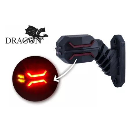 Markierleuchte (Dragon) 3-Funktion Auf Mittlerem Schrägarm (LED) Weiss - Orange - Rot 12 / 24V Links