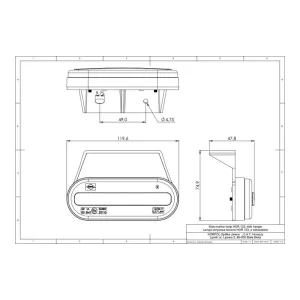Marker Light With A holder And Reflective Device, 2-function (LED) Orange 12 / 24V Universal