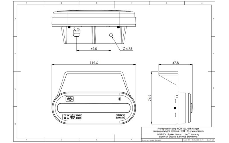 Markierungsleuchte, Zweifunktions (LED) Weiß 12 / 24V Universal
