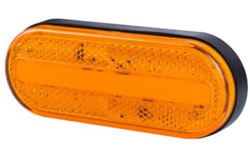 Marker Light With Reflective Device, 2-function (LED) Orange 12 / 24V Universal