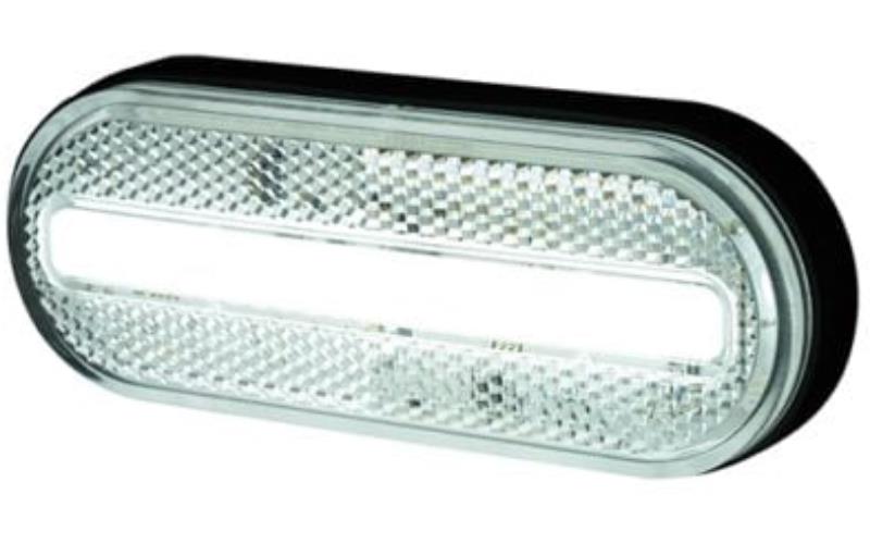 ГАБАРИТНЫЙ ФОНАРЬ СО СВЕТООТРАЖАТЕЛЕМ, 2-ФУНКЦИОНАЛЬНЫЙ (LED) БЕЛЫЙ 12 / 24V УНИВЕРСАЛЬНАЯ