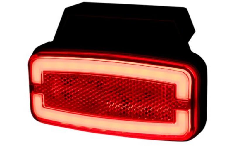 Marker Light With A holder And Reflective Device, 2-function (LED) Red 12 / 24V Universal