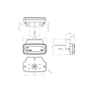 Marker Light With A holder And Reflective Device, 2-function (LED) White 12 / 24V Universal