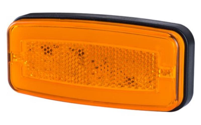 Marker Light With Reflective Device, 2-function (LED) Orange 12 / 24V Universal