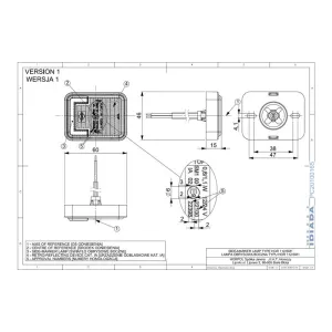 Lampa Obrysowa (Neon) Boczna z Odblaskiem (LED) Pomarańczowy 12 / 24V Uniwersalny