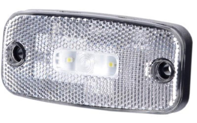 Seitenmarkierungsleuchte Mit Rückstrahler (LED) Weiß 12 / 24V Universal