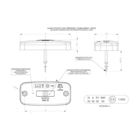 Seitenmarkierungsleuchte Mit Rückstrahler (LED) Weiß 12 / 24V Universal