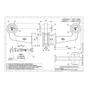 Marker Lamp, Long Arm (Neon) (LED) Orange - Red 12 / 24V Left