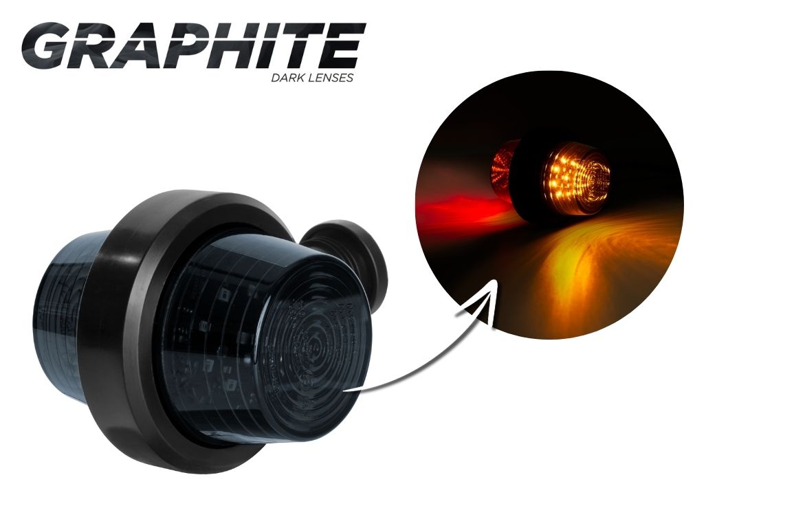 Stalk Marker Light On A Short Arm (LED) Orange - Red 12 / 24V Universal