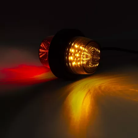 Stalk Marker Light On A Short Arm (LED) Orange - Red 12 / 24V Universal