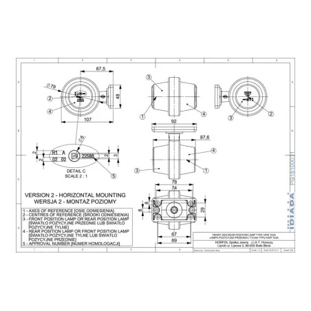 Feu de Gabarit (LED) Orange - Rouge 12 / 24V Universel