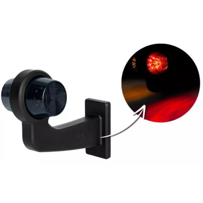 Lampa Obrysowa (Old School) Na Wysięgniku Długim (LED) Pomarańczowo - Czerwona 12 / 24V Prawy