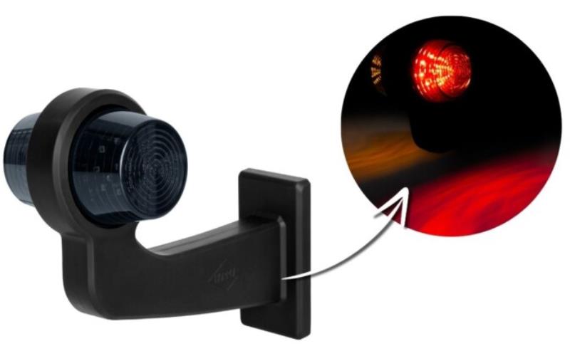 Lampa Obrysowa (Old School) Na Wysięgniku Długim (LED) Pomarańczowo - Czerwona 12 / 24V Prawy
