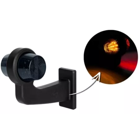 Feu de Gabarit Sur Support Sur Un Bras Télescopique Long (LED) Orange - Rouge 12 / 24V Gauche