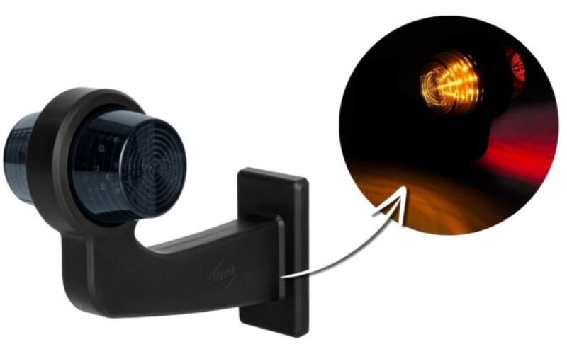 Feu de Gabarit Sur Support Sur Un Bras Télescopique Long (LED) Orange - Rouge 12 / 24V Gauche