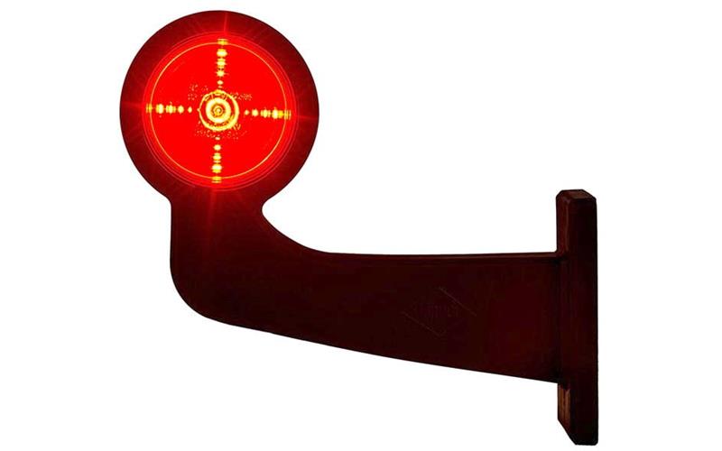 Marker Lamp, Long Arm (LED) Orange - Red 12 / 24V Left