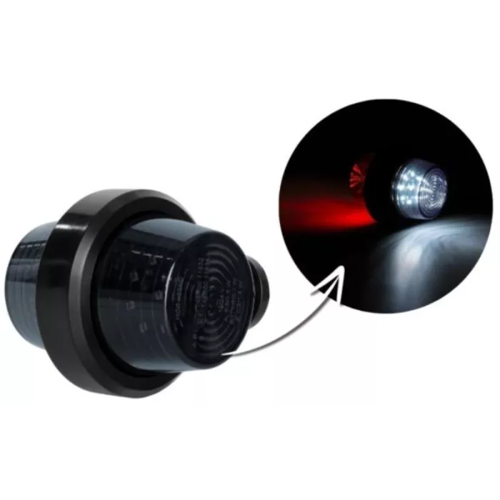 Feu de Gabarit Sur Un Bras Télescopique Court (LED) Blanc- Rouge 12 / 24V Universel