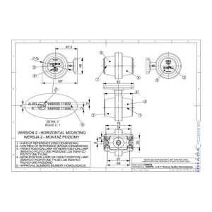 Feu de Gabarit Sur Un Bras Télescopique Court (LED) Blanc- Rouge 12 / 24V Universel