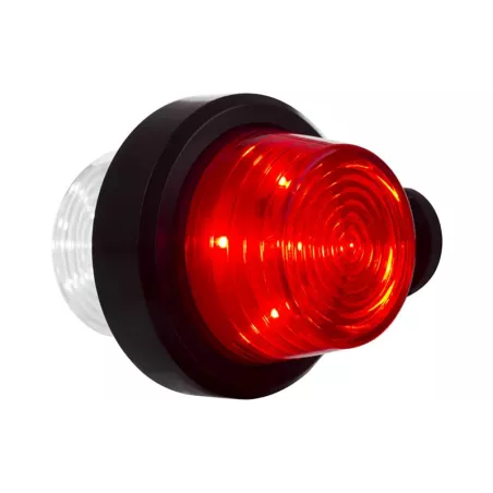 Marker Lamp, Short Arm (LED) White - Red 12 / 24V Universal