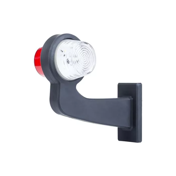 Lampa Obrysowa (Old School) Na Wysiegniku Długim (LED) Biało - Czerwona 12 / 24V Prawa
