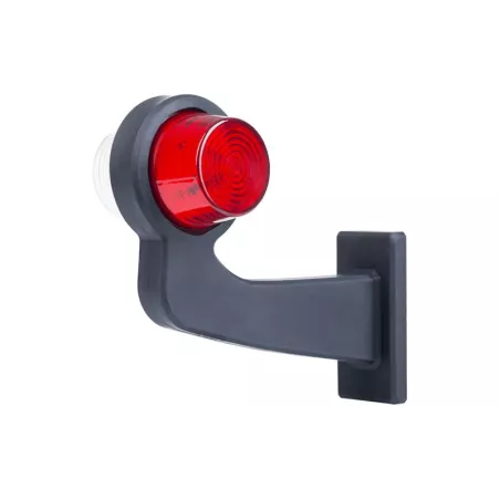 Marker Lamp, Long Arm (LED) White - Red 12 / 24V Left