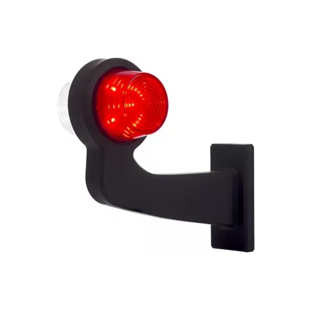 Marker Lamp, Long Arm (LED) White - Red 12 / 24V Left