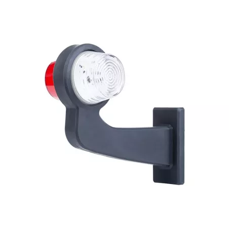 Marker Lamp, Long Arm (LED) White - Red 12 / 24V Right
