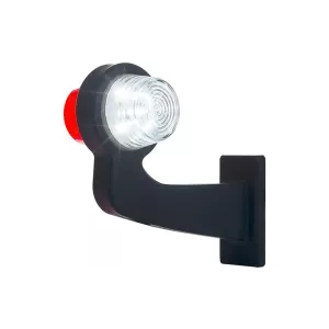 Marker Lamp, Long Arm (LED) White - Red 12 / 24V Right