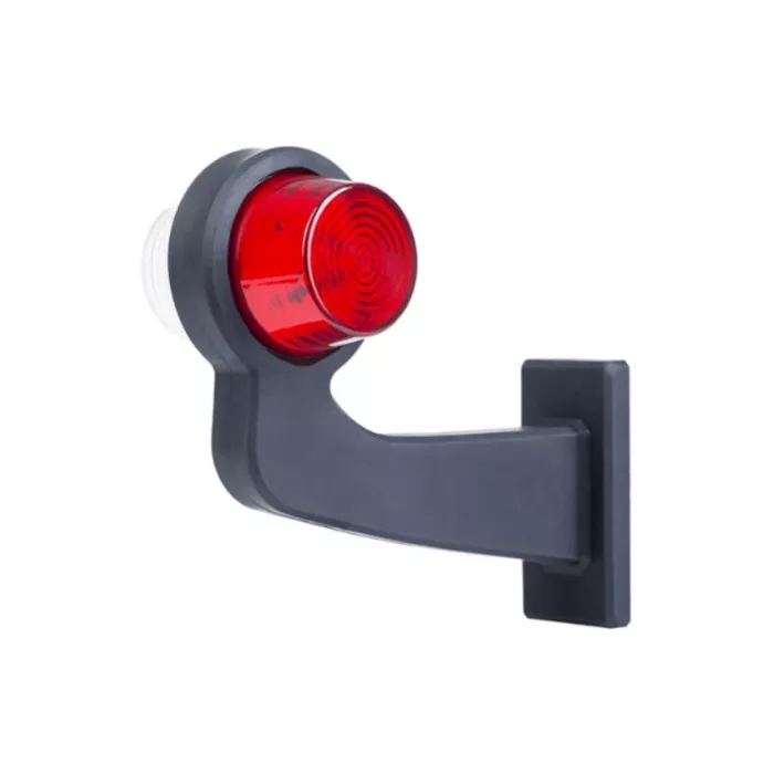 Marker Lamp, Long Arm (LED) White - Red 12 / 24V Left