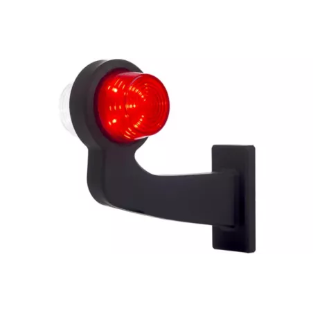 Marker Lamp, Long Arm (LED) White - Red 12 / 24V Left