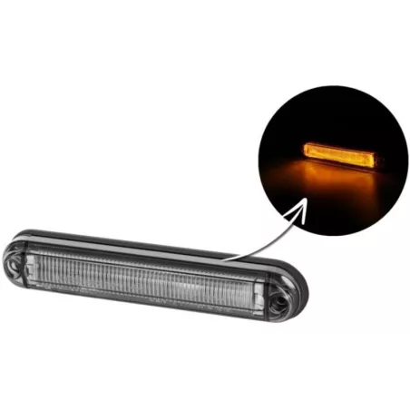 ГАБАРИТНЫЙ ФОНАРЬ Slim С ОПТИЧЕСКИМ ВОЛОКНОМ СОЧЕТАЕ (LED) ОРАНЖЕВЫЙ 12 / 24V УНИВЕРСАЛЬНАЯ