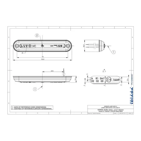 Marker Light, Light Tube Slim Type (LED) White 12 / 24V Universal