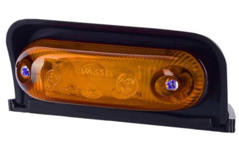 Luz de Gálibo Ovalada, de Esquina (LED) Amarilla 12 / 24V Universal