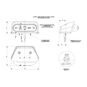 Seitenmarkierungsleuchte Oval In Eckversion (LED) Orange 12 / 24V Universal
