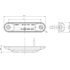 Luz de Gálibo Tipo Slim (LED) Amarilla 12 / 24V Universal