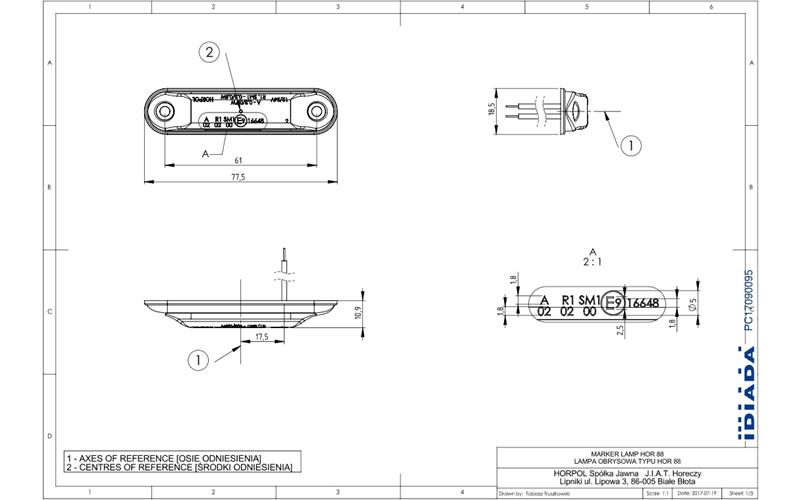 Markierungsleuchte Slim (LED) Orange 12 / 24V Universal