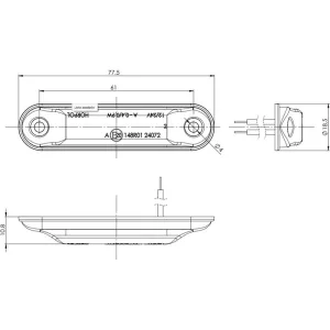 Markierungsleuchte Slim (LED) Weiß 12 / 24V Universal
