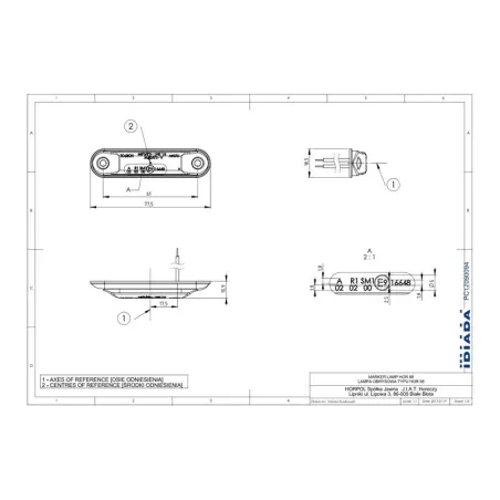 ГАБАРИТНЫЙ ФОНАРЬ ТИПА Slim (LED) БЕЛЫЙ 12 / 24V УНИВЕРСАЛЬНАЯ
