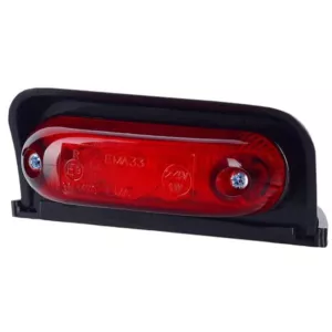 LAMPA OBRYSOWA OWALNA NAROŻNA (LED) CZERWONA 12/24 V UNIWERSALNA