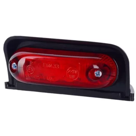 Lampa Obrysowa Owalna Narożna (LED) Czerwona 12 / 24 V Uniwersalna
