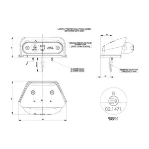Corner Front Marker Light, Oval (LED) Red 12 / 24V Universal